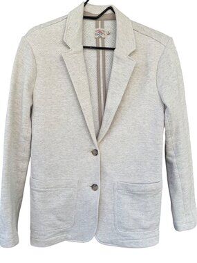 Faherty Inlet Knit Blazer Oatmeal Melange Mens Size Small Two Button Pockets